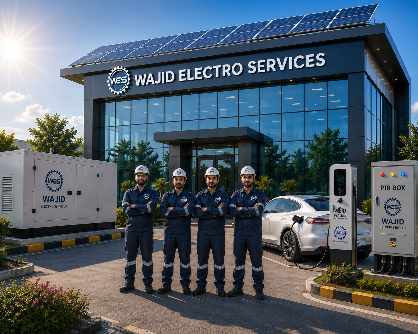Wajid Electro Services diesel generator on-site